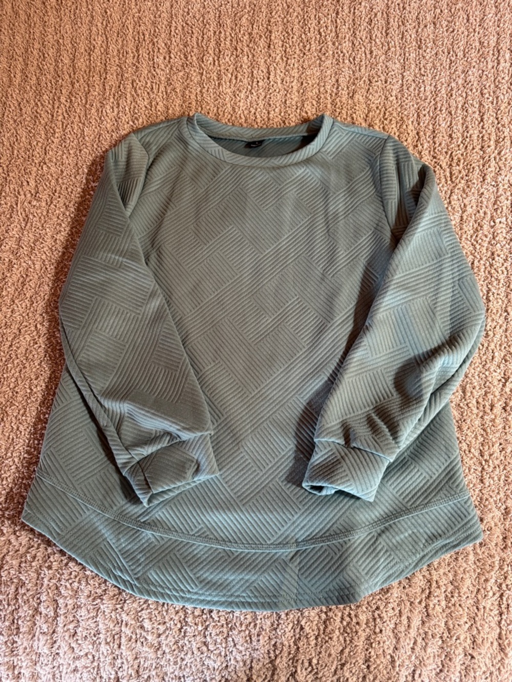 Women’s Quilted Crewneck Sweater - Sage Green